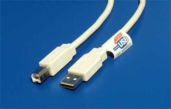Kabel Value USB 2.0 A-B 1,8m, bílý/šedý